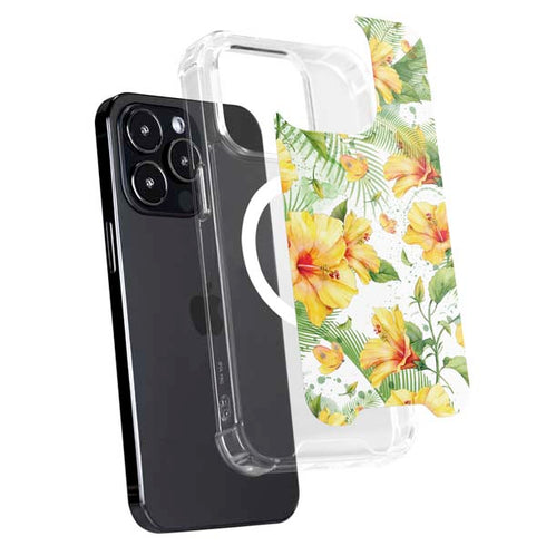 Yellow Hibiscus iPhone 15 Pro MagSafe Case